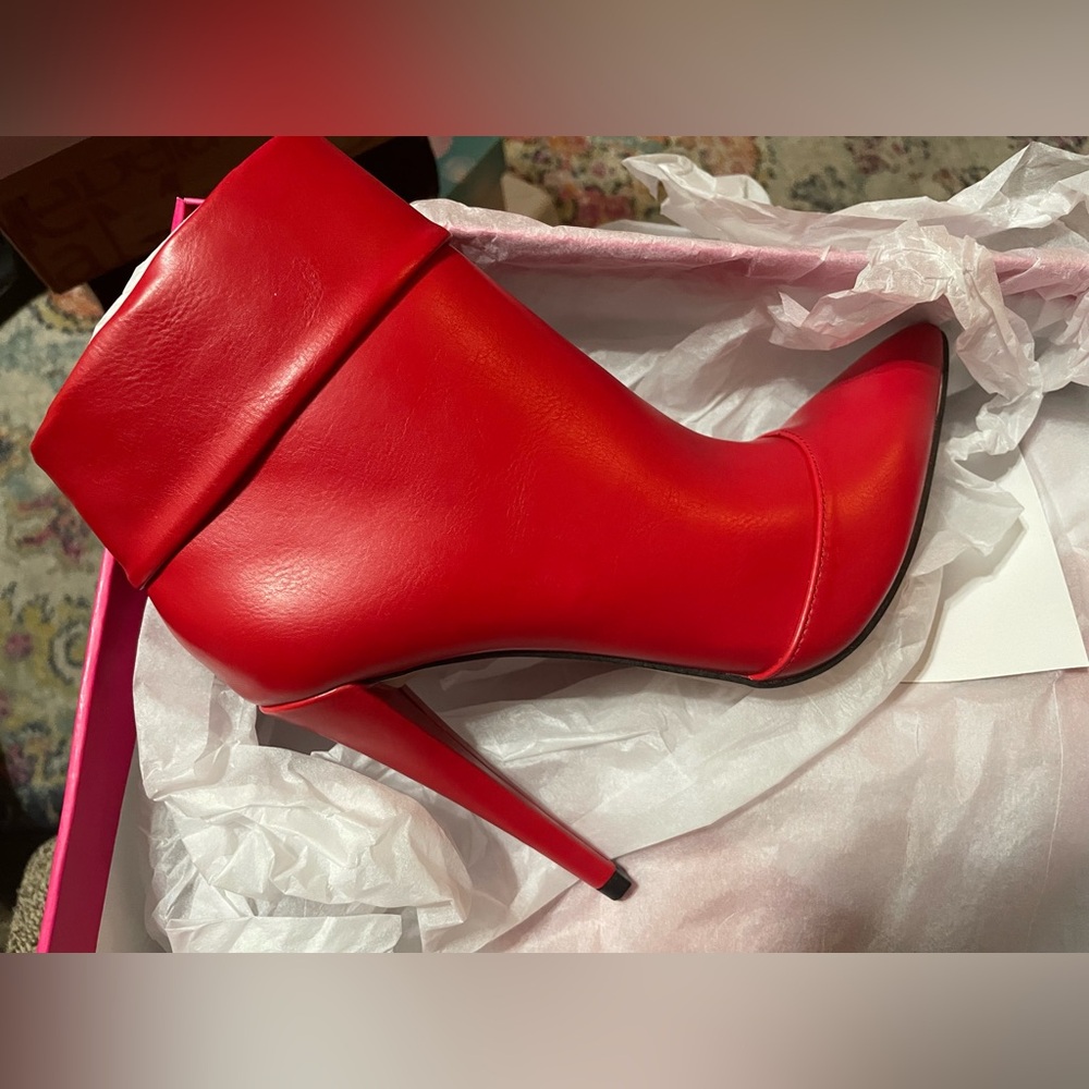 High Heeled Red Boots